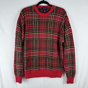 Daniel Cremieux Multicolor Plaid Sweater, Large, Holiday